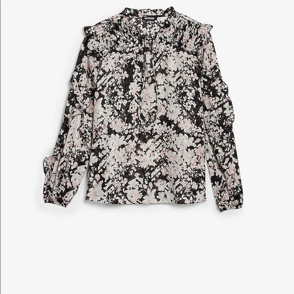 Express Metallic Ruffle Top - Picture 3 of 3